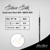 Silver Silk 88® Silver Synthetic Script Liner Paintbrush | Short Handle | 8807S